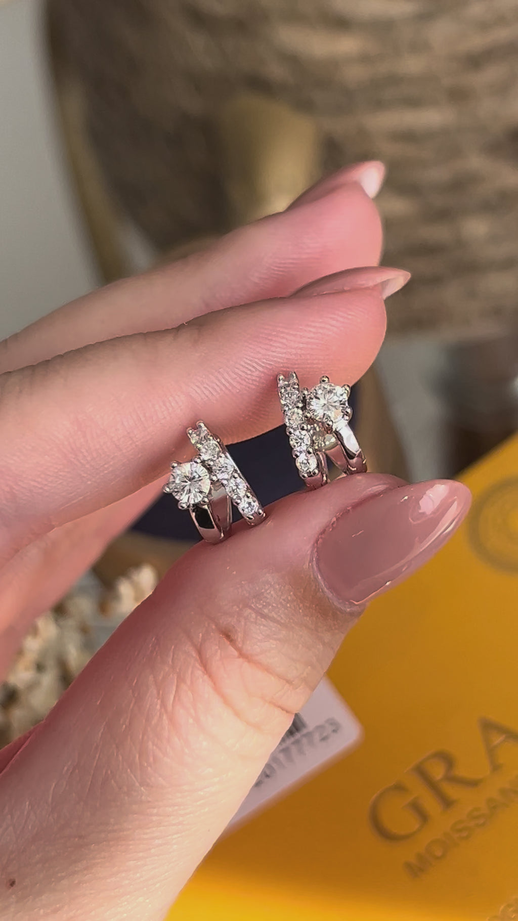 Brinco Argola Dupla Moissanite 0,5ct 4mm