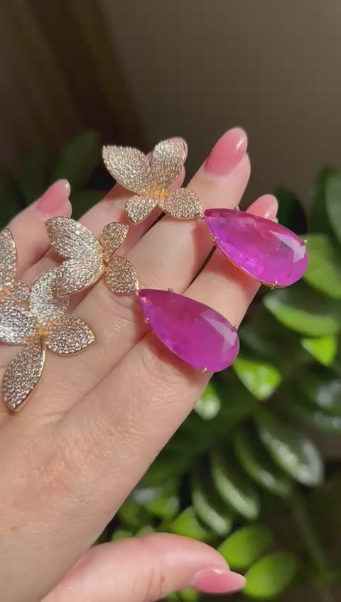 Anel Lirio Duplo Dourado