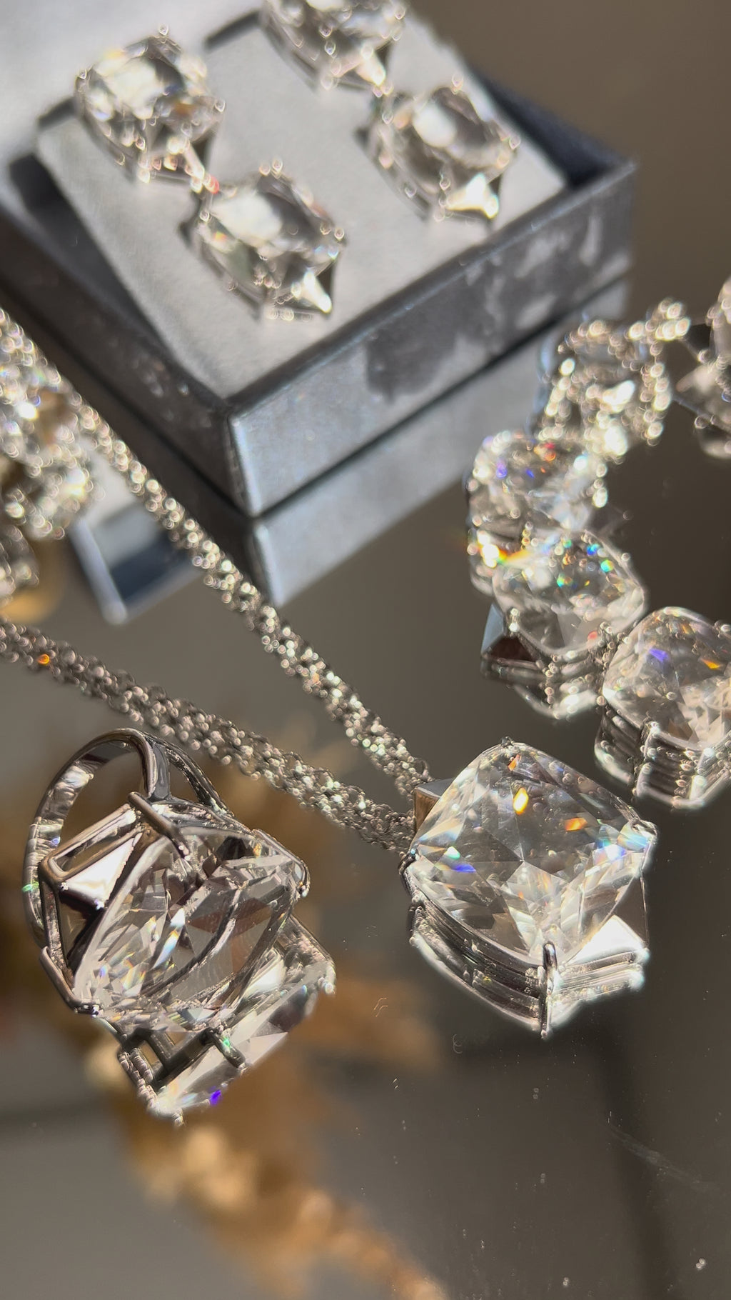 Anel Cristal Quadrado