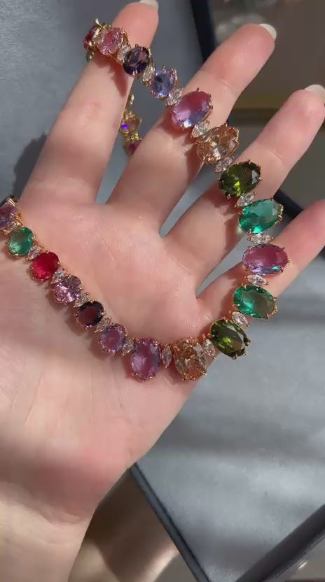 Conjunto Brinco e Colar Riviera Beatriz Colorido