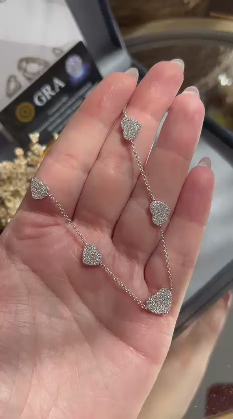 Colar Gargantilha Hearts Moissanite 1,5mm 0,015ct