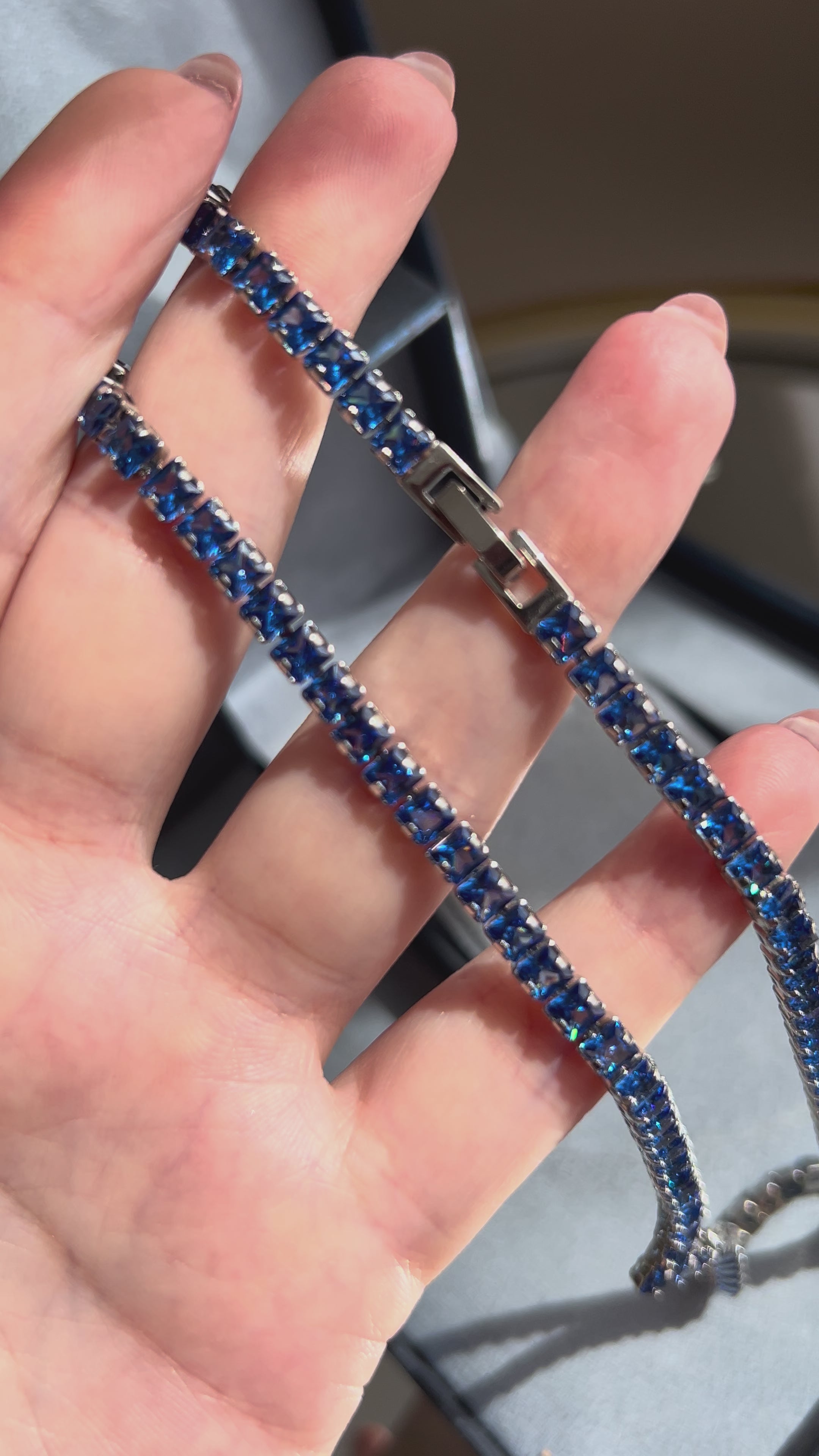 Colar Riviera Square Azul Safira