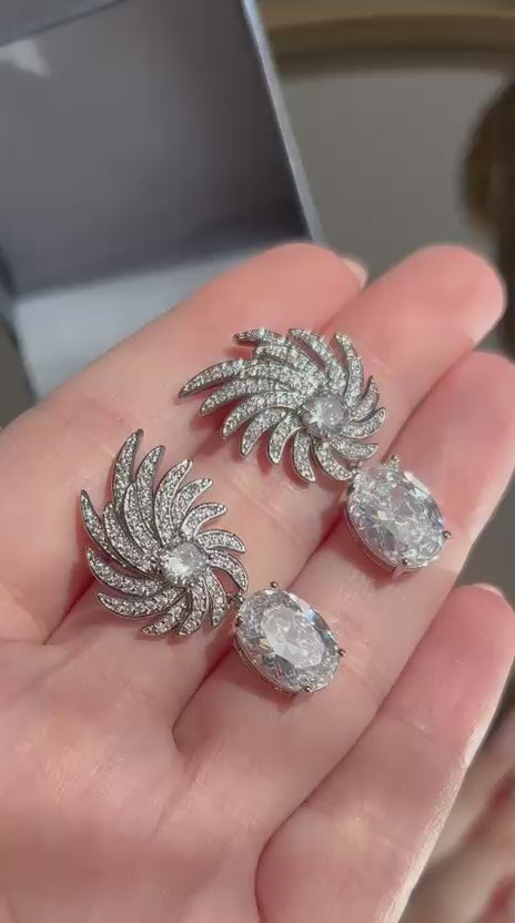 Brinco Gal Pedra Oval