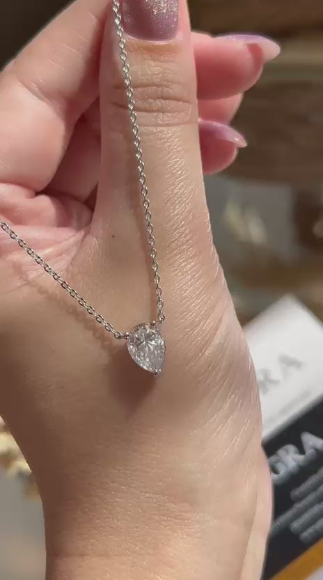 Colar Pear Cut 7x10 2,0ct Moissanite