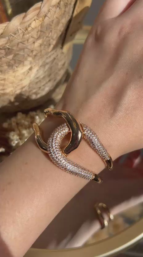 Bracelete Duo Organico Dourado