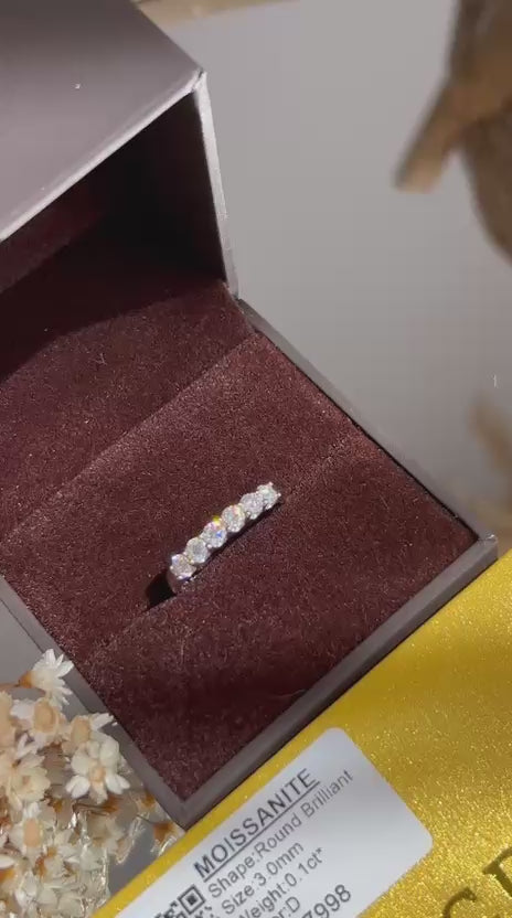 Meia Aliança Moissanite 3mm 0.6ct