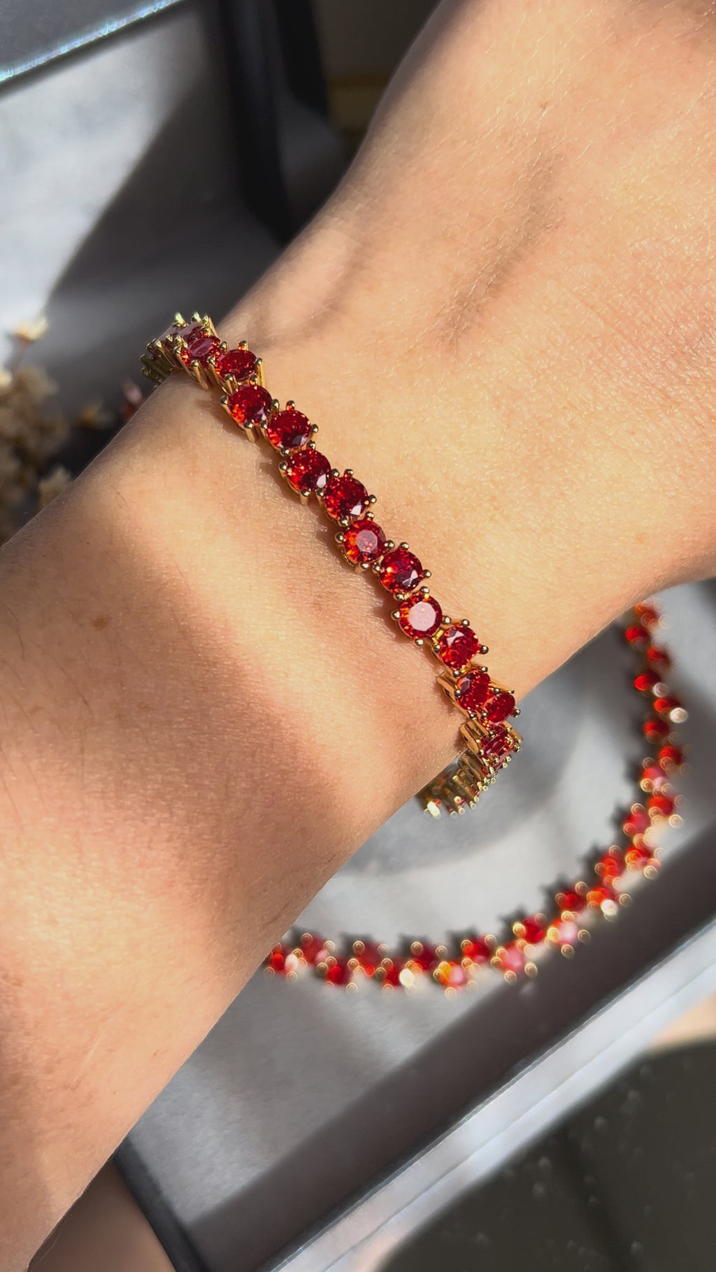 Pulseira Dupla Tangerina/Aperol Dourada