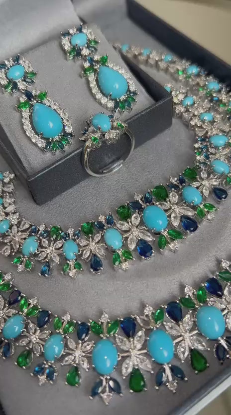 Conjunto Jade Turquesa 4 Peças