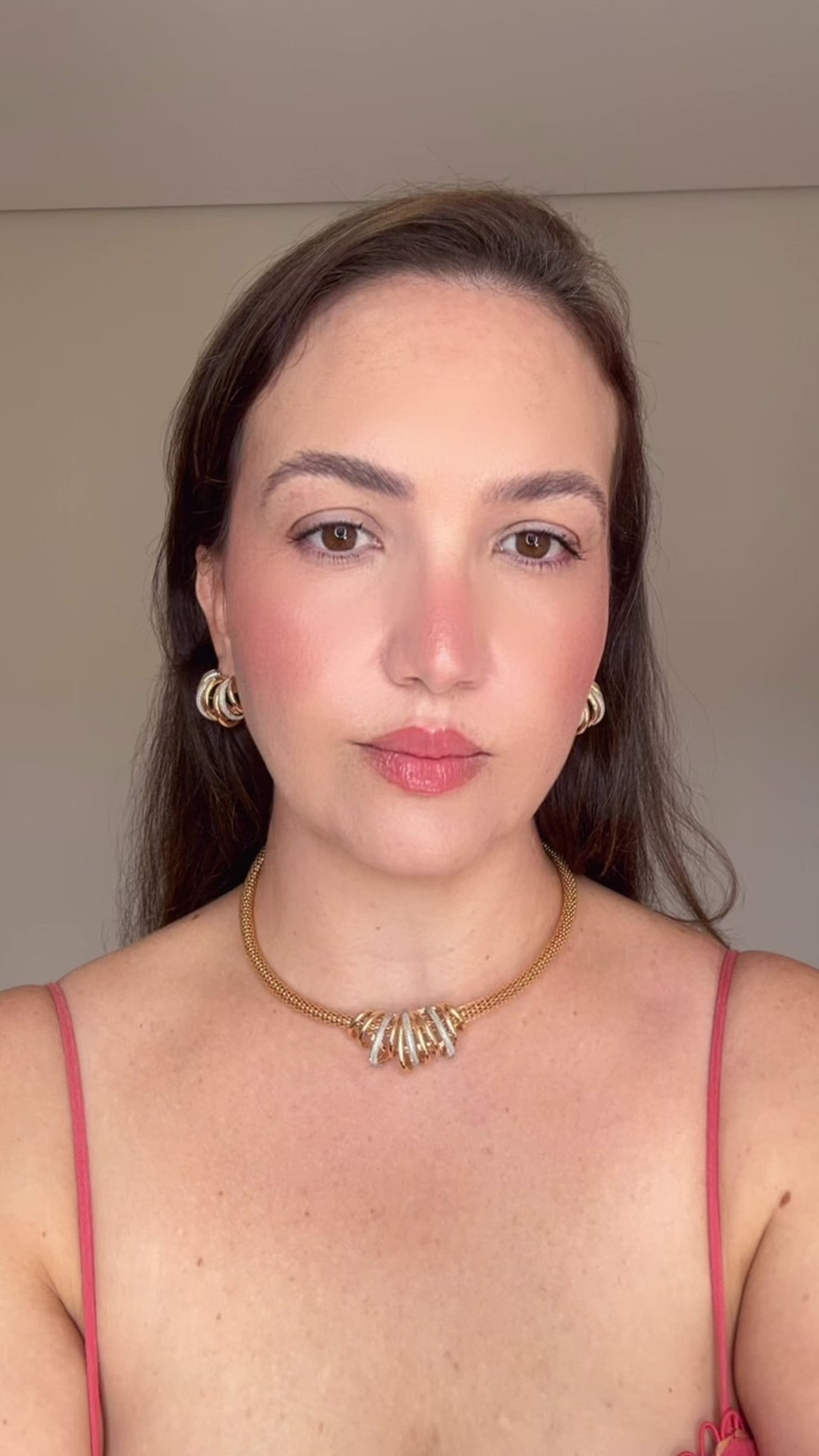 Conjunto Brinco e Colar Pingente Removível