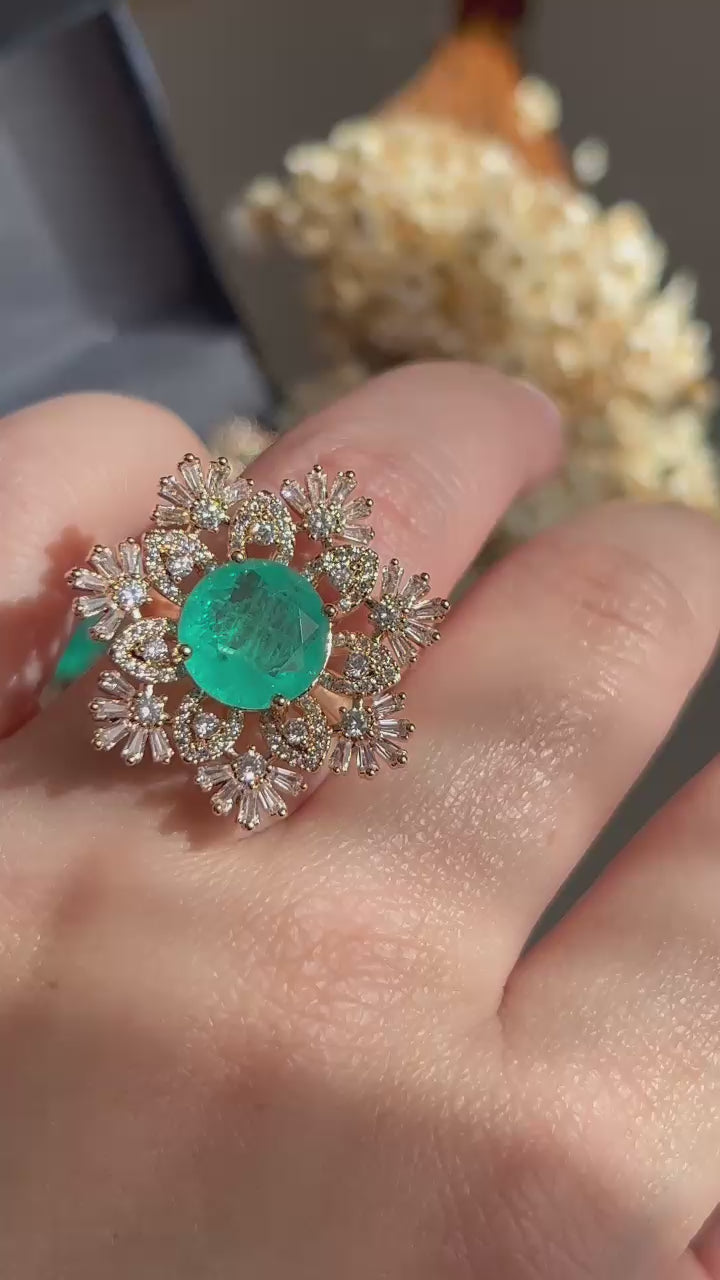 Conjunto de Brinco e Anel Miolo Turmalina