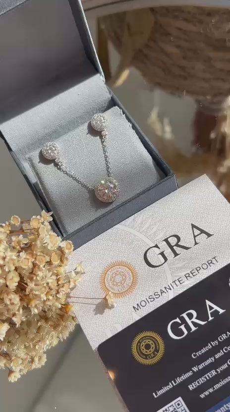 Colar Solitário 9mm 3.00ct Moissanite