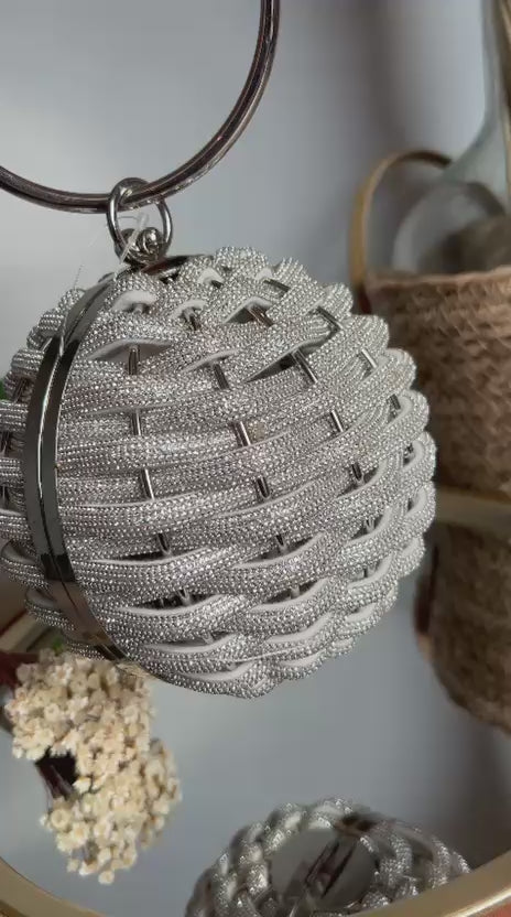 Bolsa Clutch Esfera Cristais