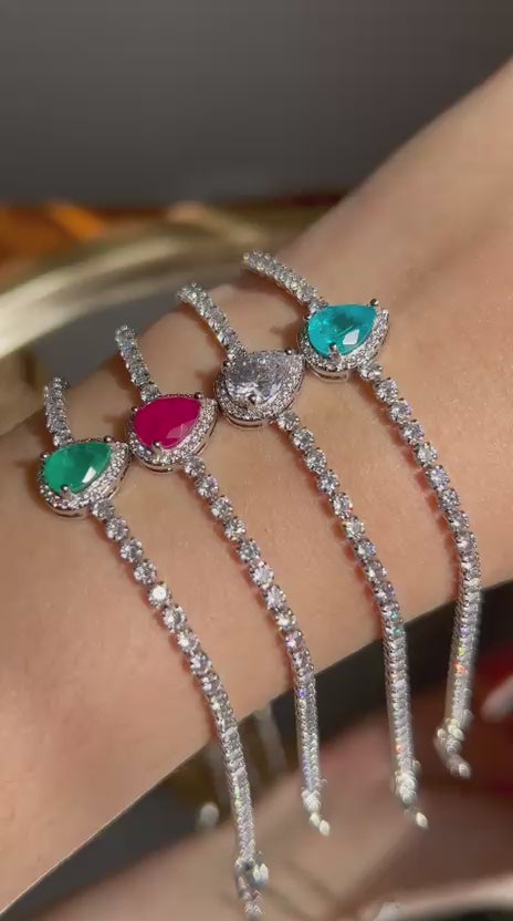 Pulseira Rivier Gota Prateada