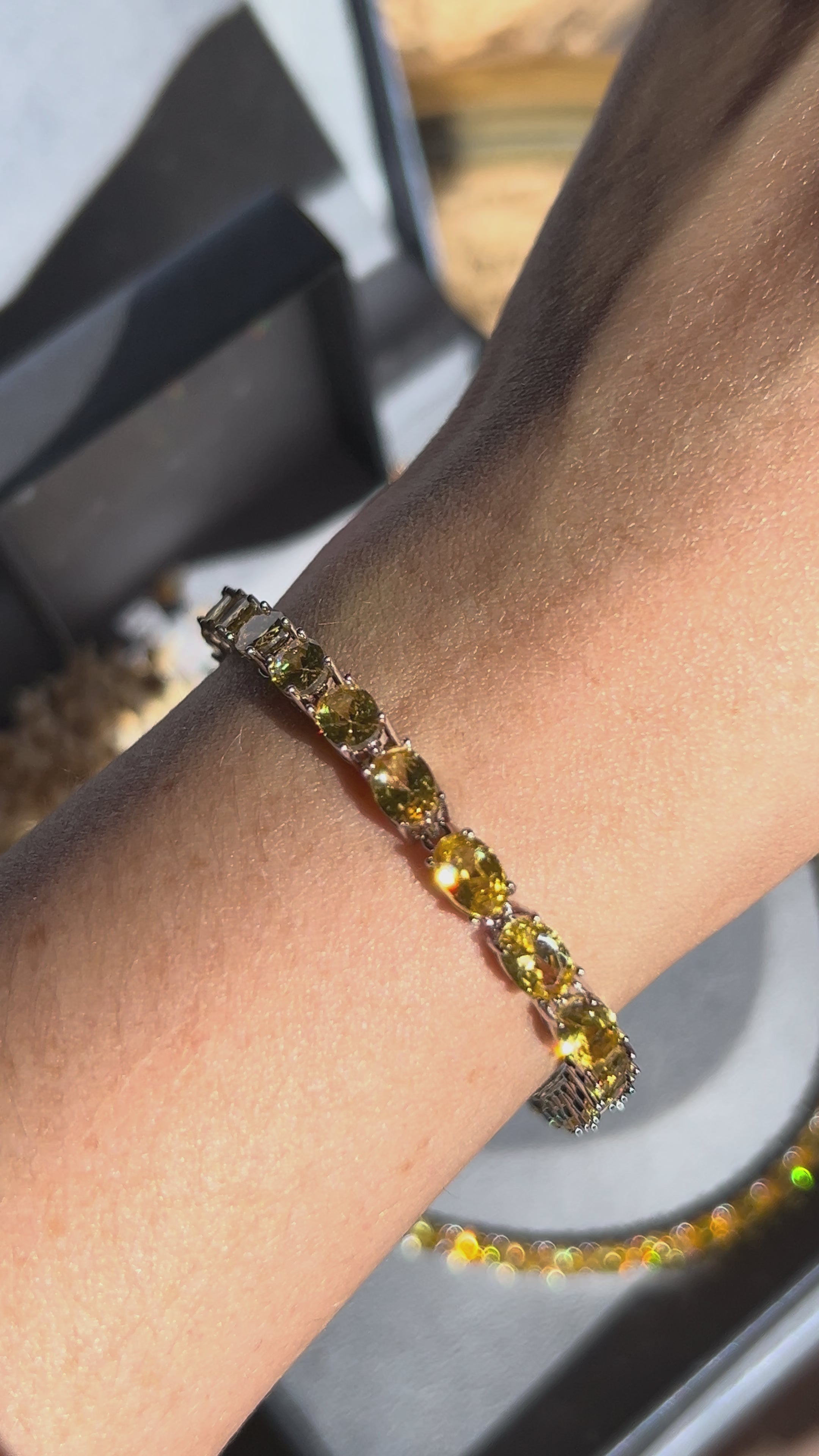 Pulseira Riviera Pedras Ovais Fancy Yellow