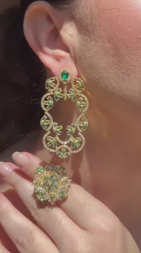 Conjunto Brinco e Anel Leona