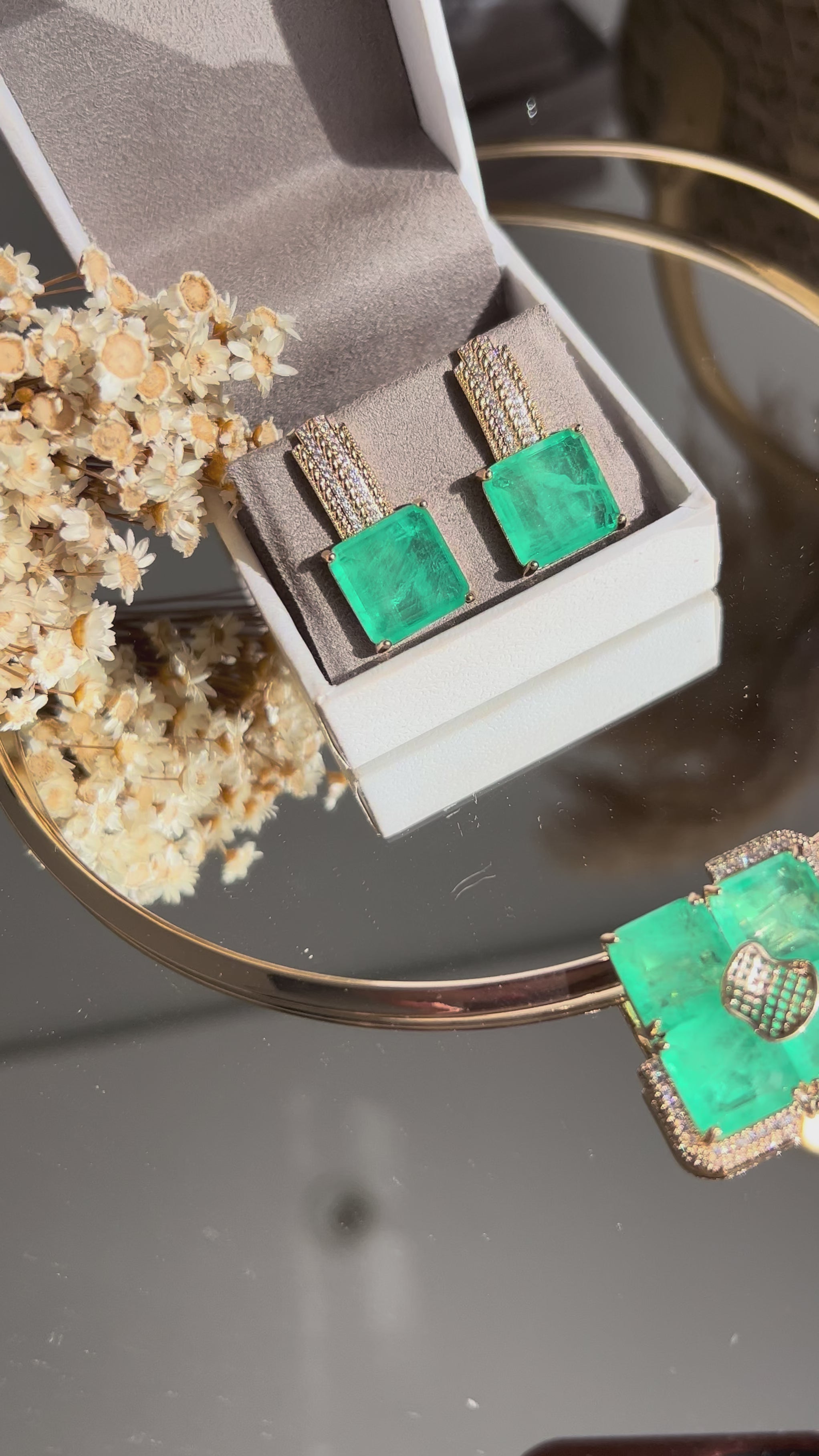 Conjunto Brinco e Colar Aro com Pingente Removível Turmalina