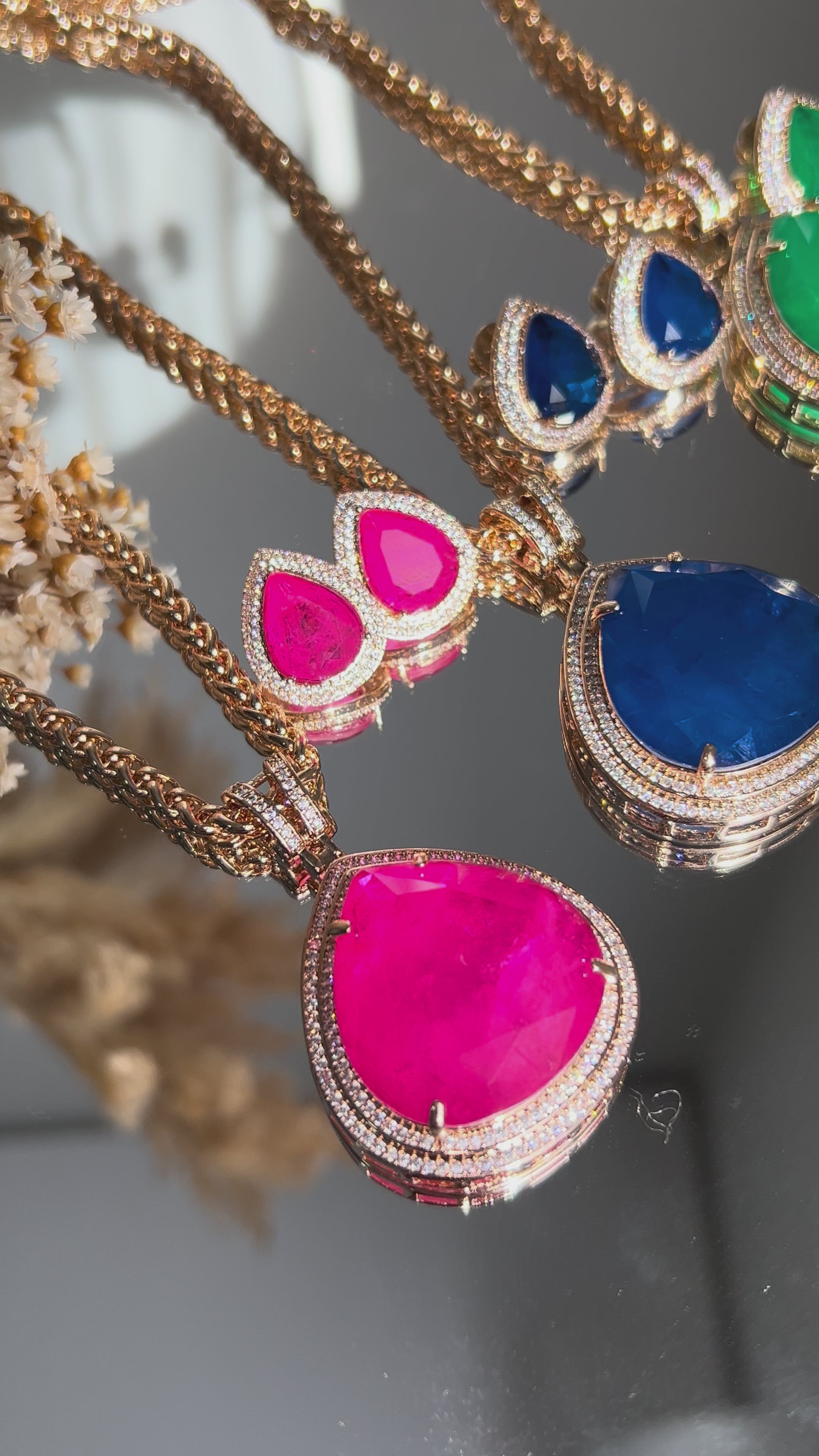 Conjunto Brinco e Colar Maxi Gota Azul Safira