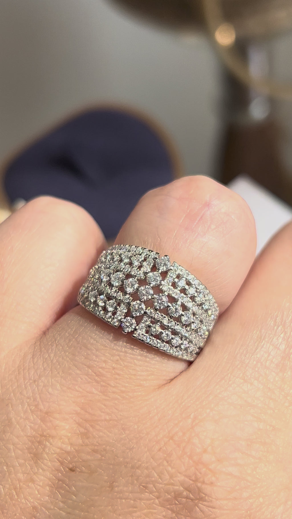 Anel 7 Linhas Moissanite 1.38ct