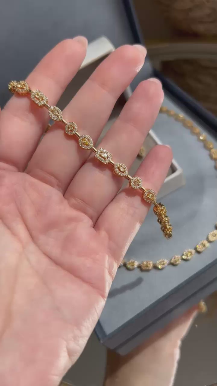 Pulseira Riviera Shapes Fancy Yellow Dourada