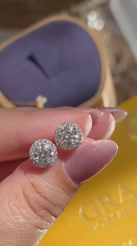 Brinco Solitário 6mm 0,8ct Moissanite