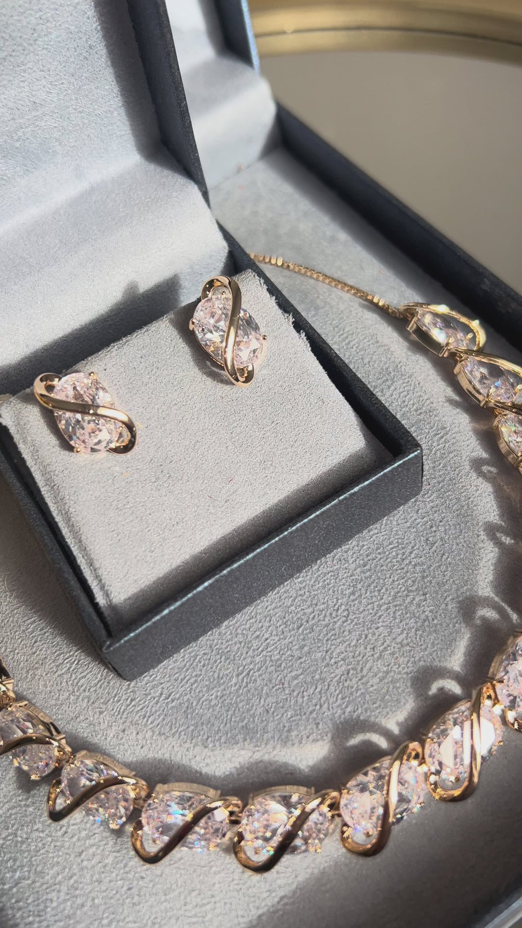 Conjunto Brinco e Colar Cristal