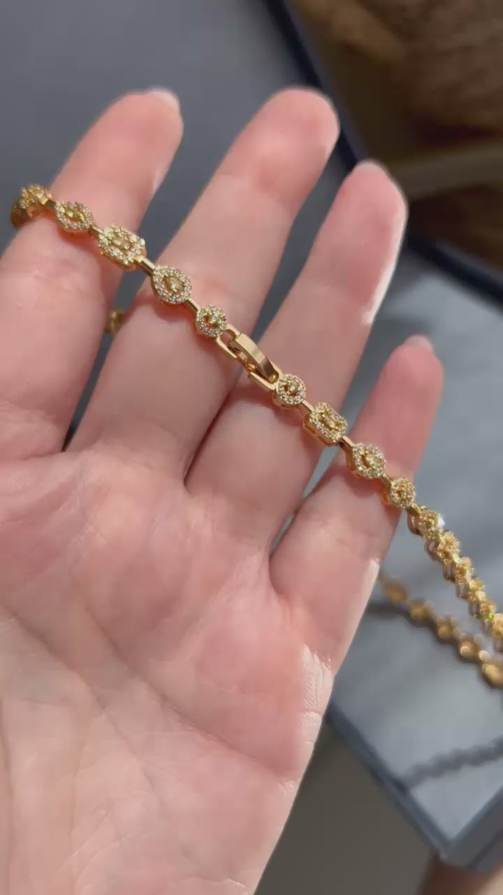 Colar Riviera Shapes Fancy Yellow Dourada