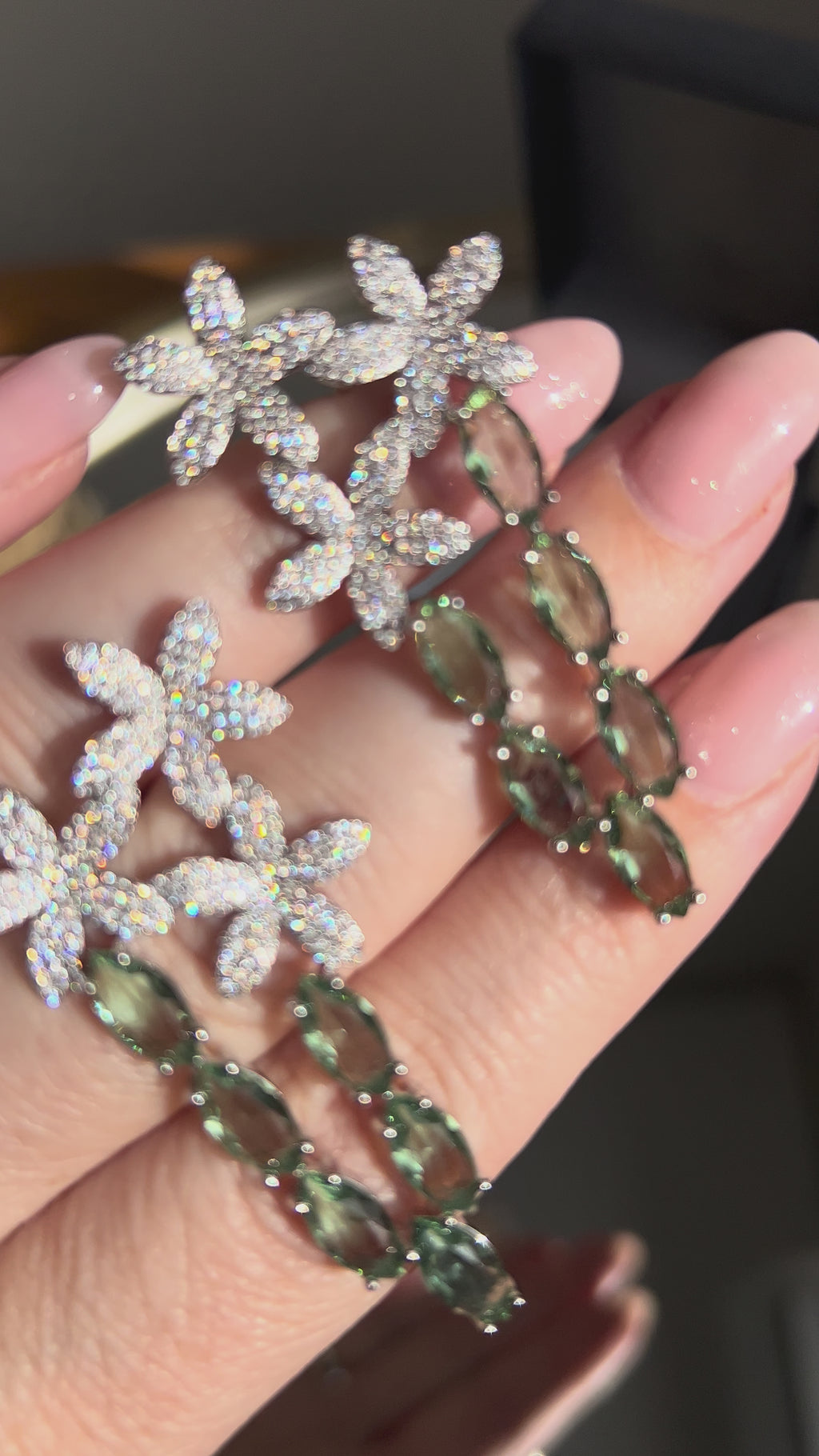 Bracelete Multi Flores Cristal Verde