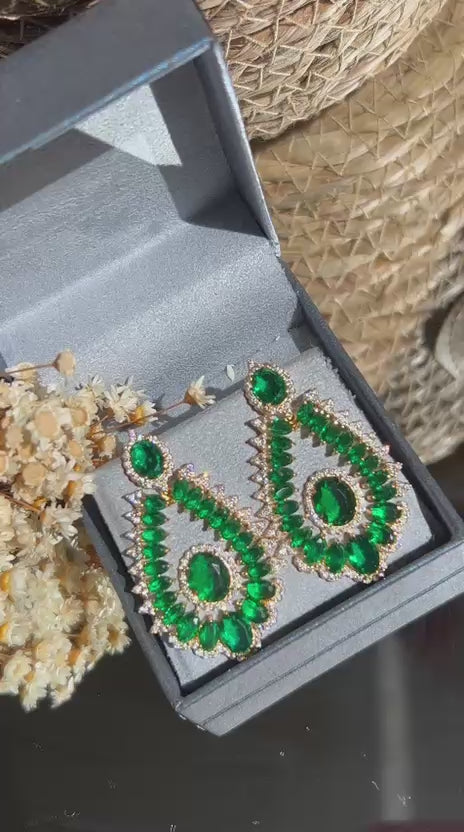 Brinco Gota Verde Esmeralda