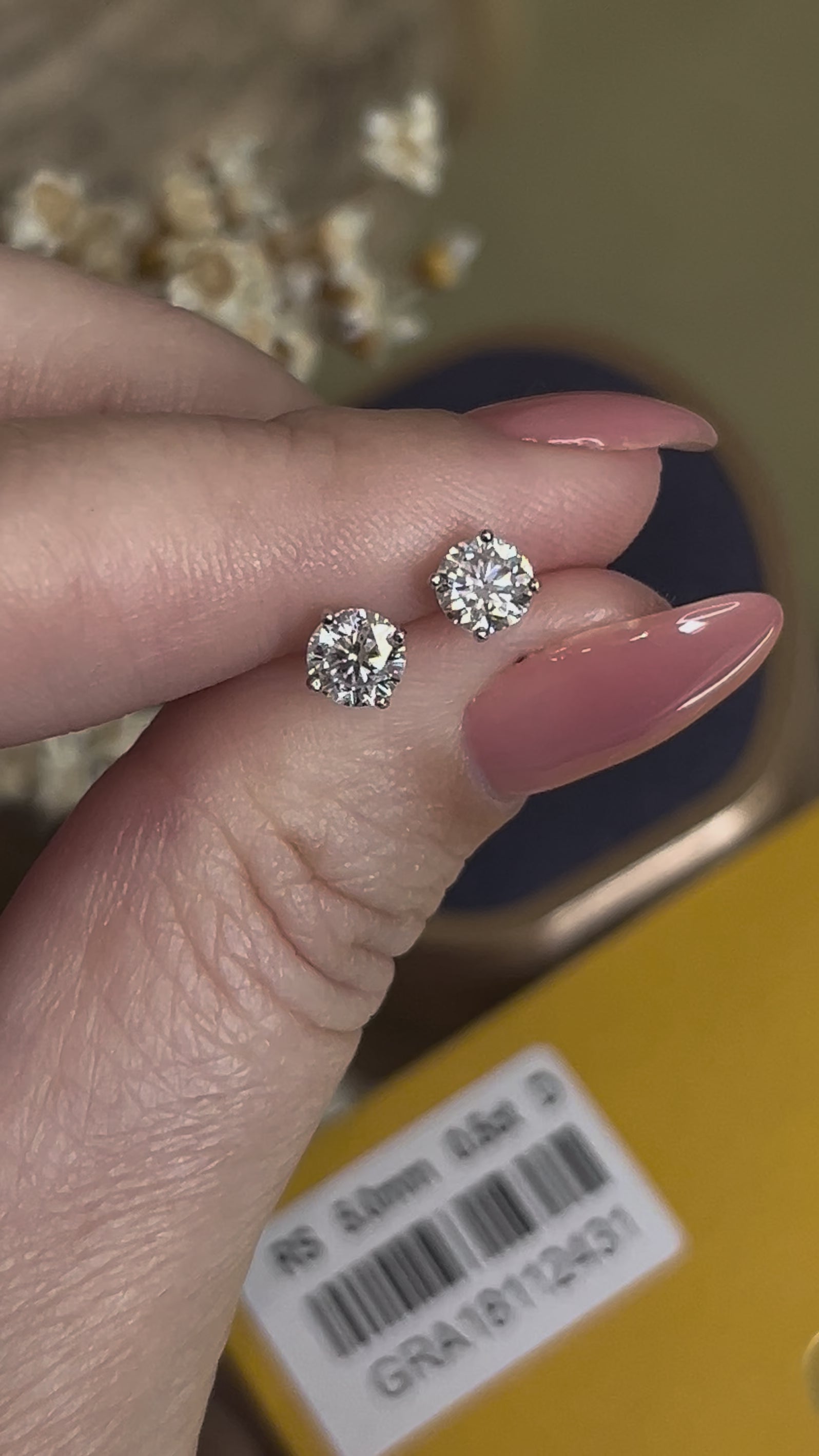 Brinco Solitário Moissanite 5mm 0,5ct