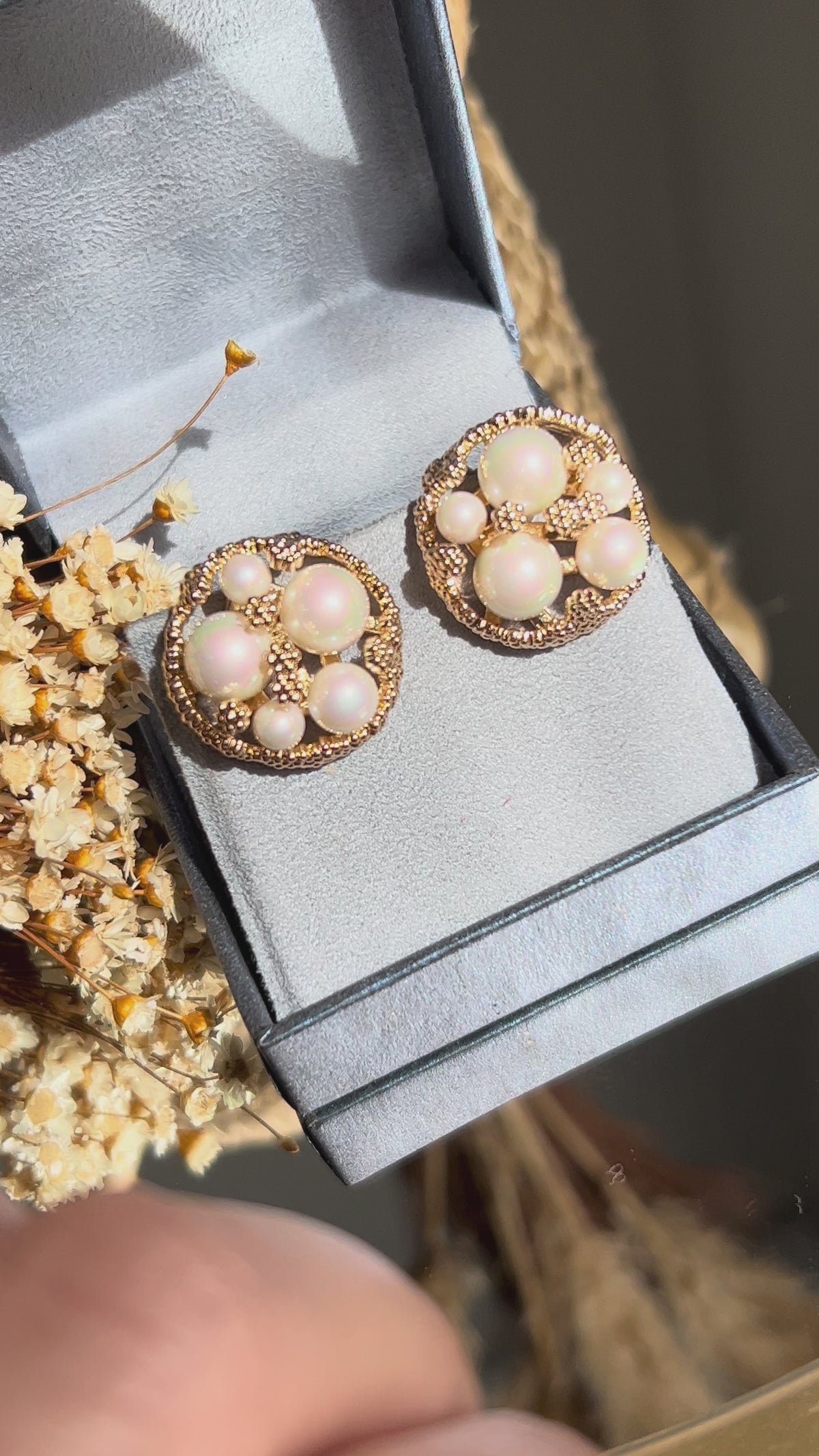 Conjunto Brinco e Anel Mix de Pérolas
