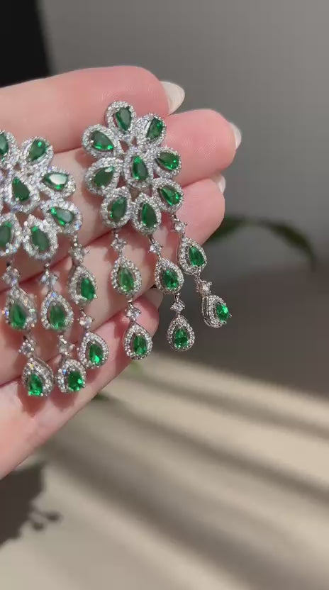 Brinco Elisa Verde Esmeralda