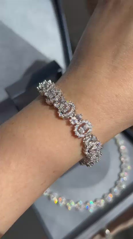 Conjunto Brinco e Colar Riviera Pedras Ovais