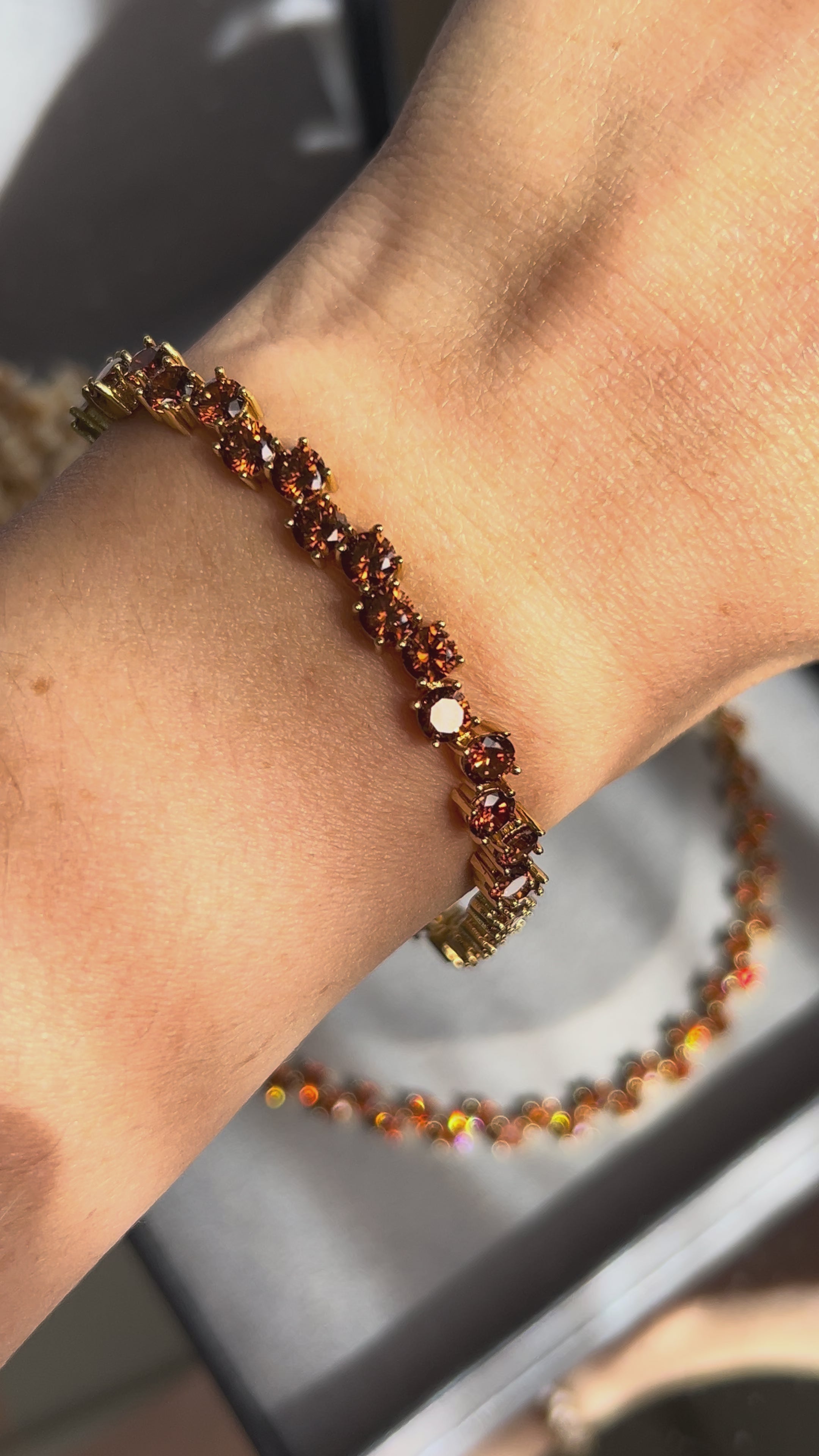 Pulseira Dupla Marrom/Brown Dourada
