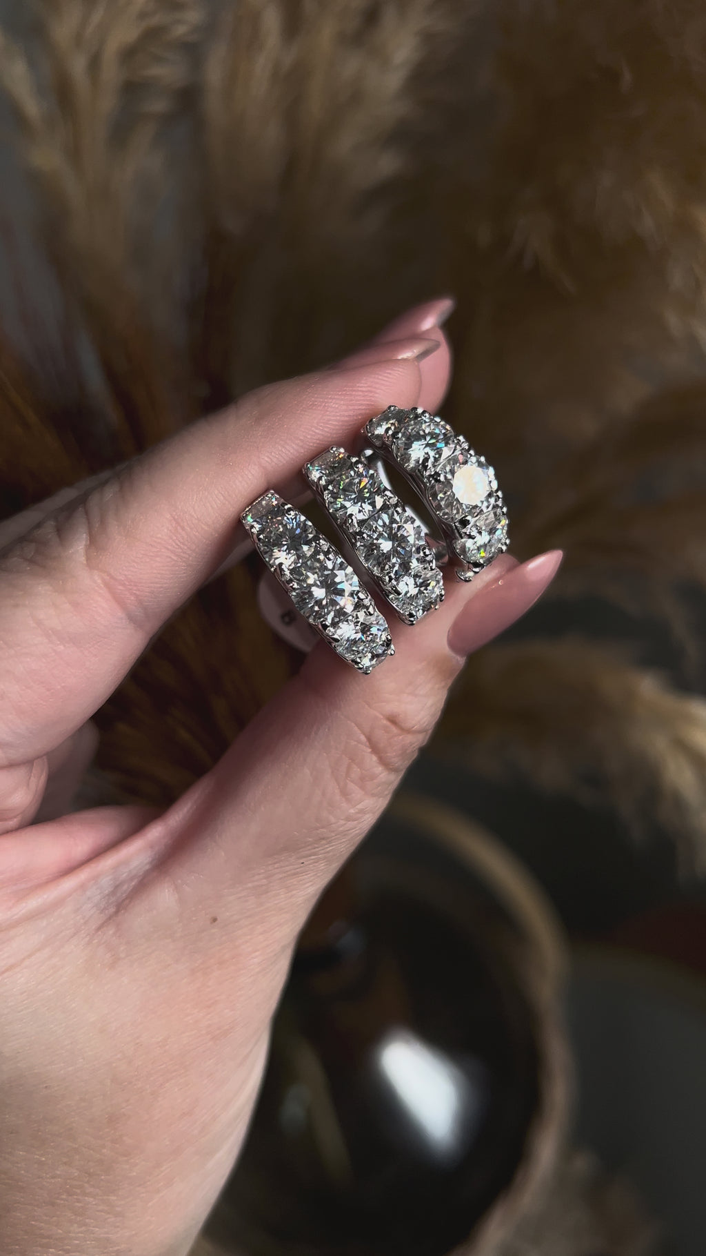 Meia Aliança Russa Degradê Moissanite