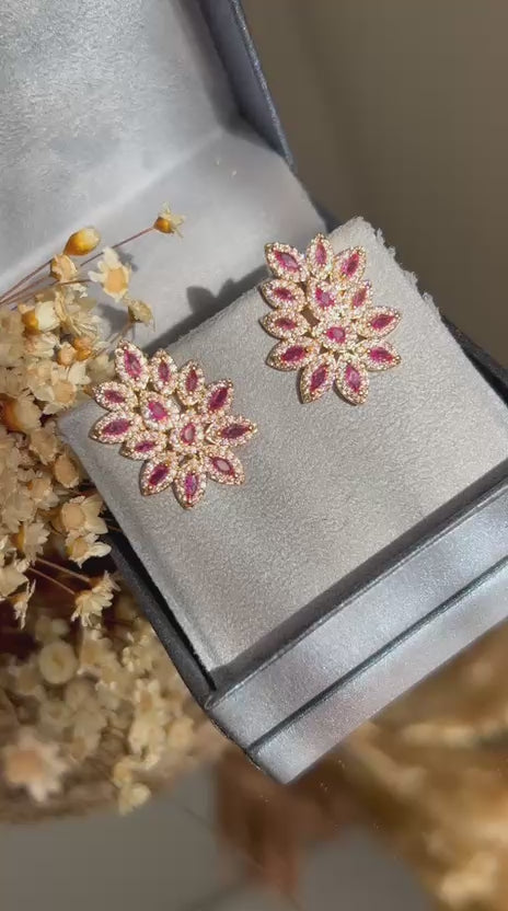 Brinco Mila Safira Rosa/Pink Dourado