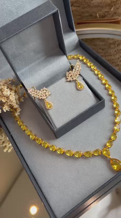 Brinco EarCuff Gota Fancy Yellow Dourado